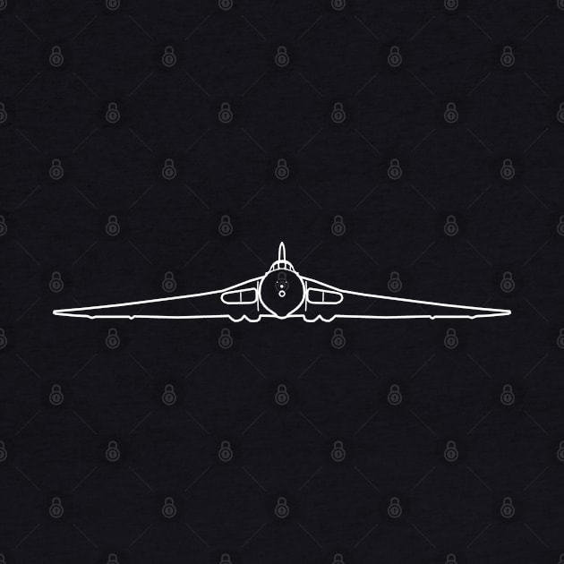 Avro Vulcan classic aircraft outline graphic (white) by soitwouldseem